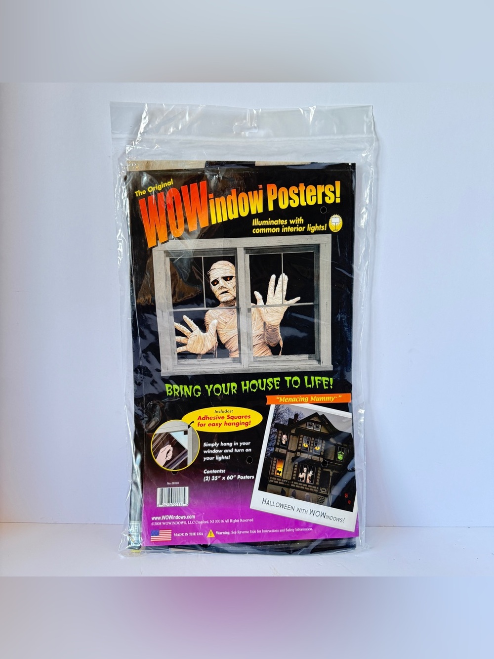 NWT WOWindow “Menacing Mummy” Backlit Halloween Window Posters – Sealed Set